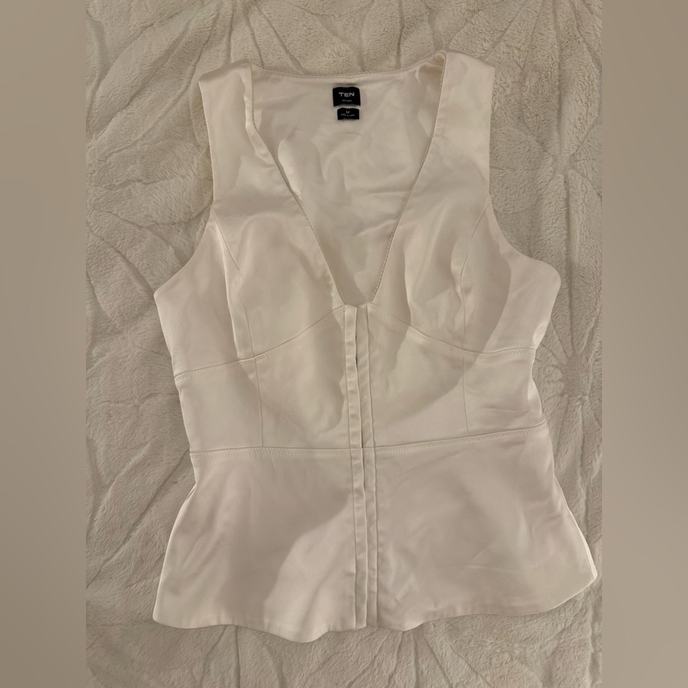Aritzia Canape Satin Top - Whisper White Medium
